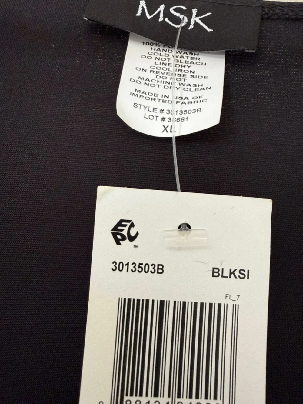 MSK Black Beaded Draped Blouse - Picture 3 of 4